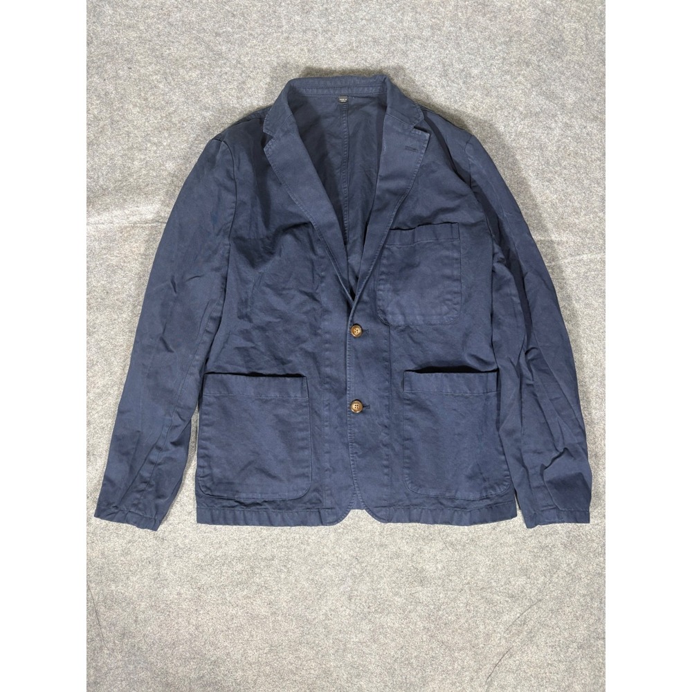 J Crew Mens Navy Cotton Linen Workwear Blazer Jacket Size 40